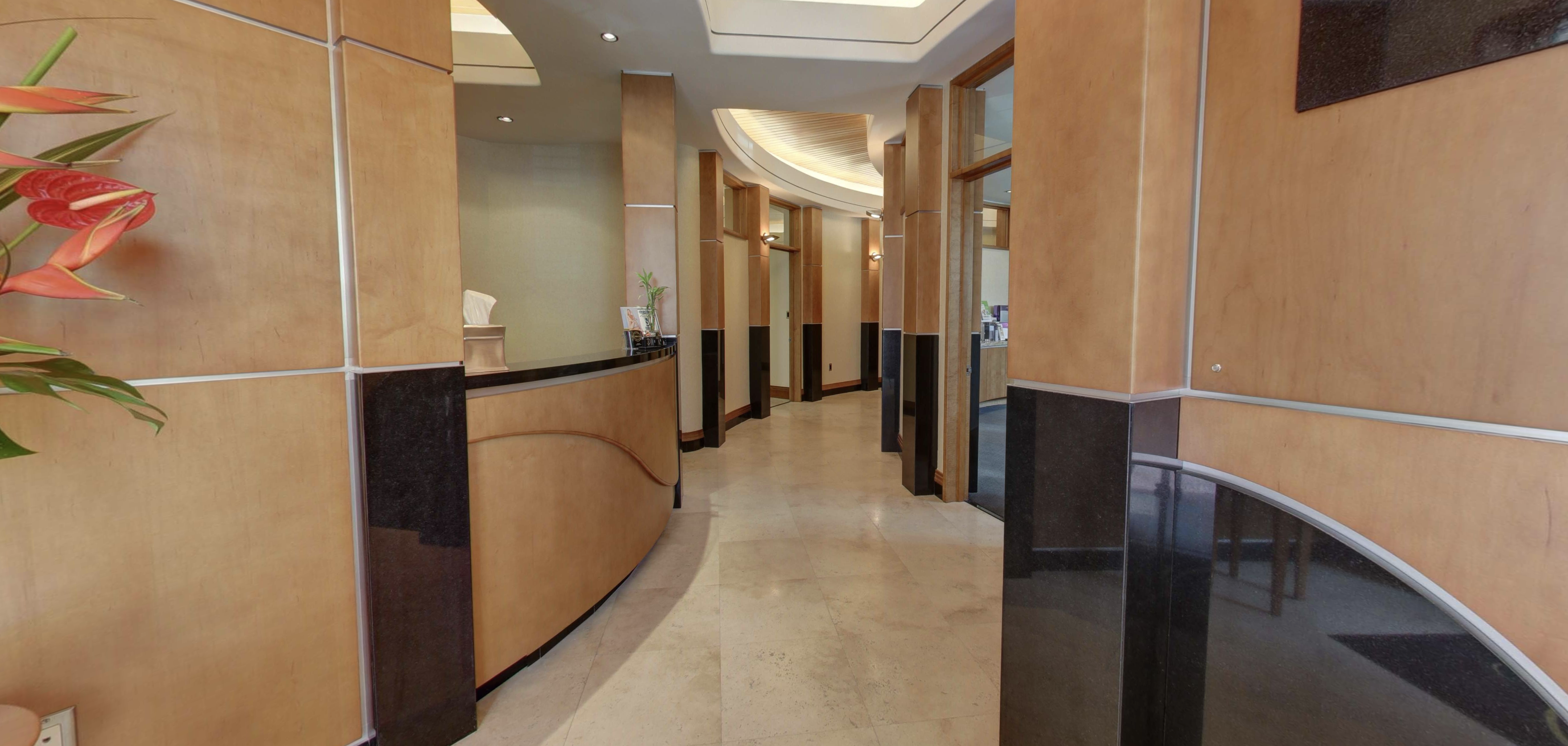 Reception hallway at Weston Center for Plastic Surgery